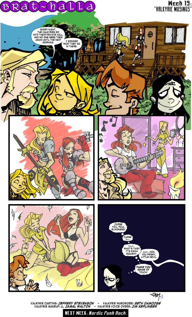Brat-halla: Webcomic of the Young Norse Gods » #19 – Valkyrie Musings